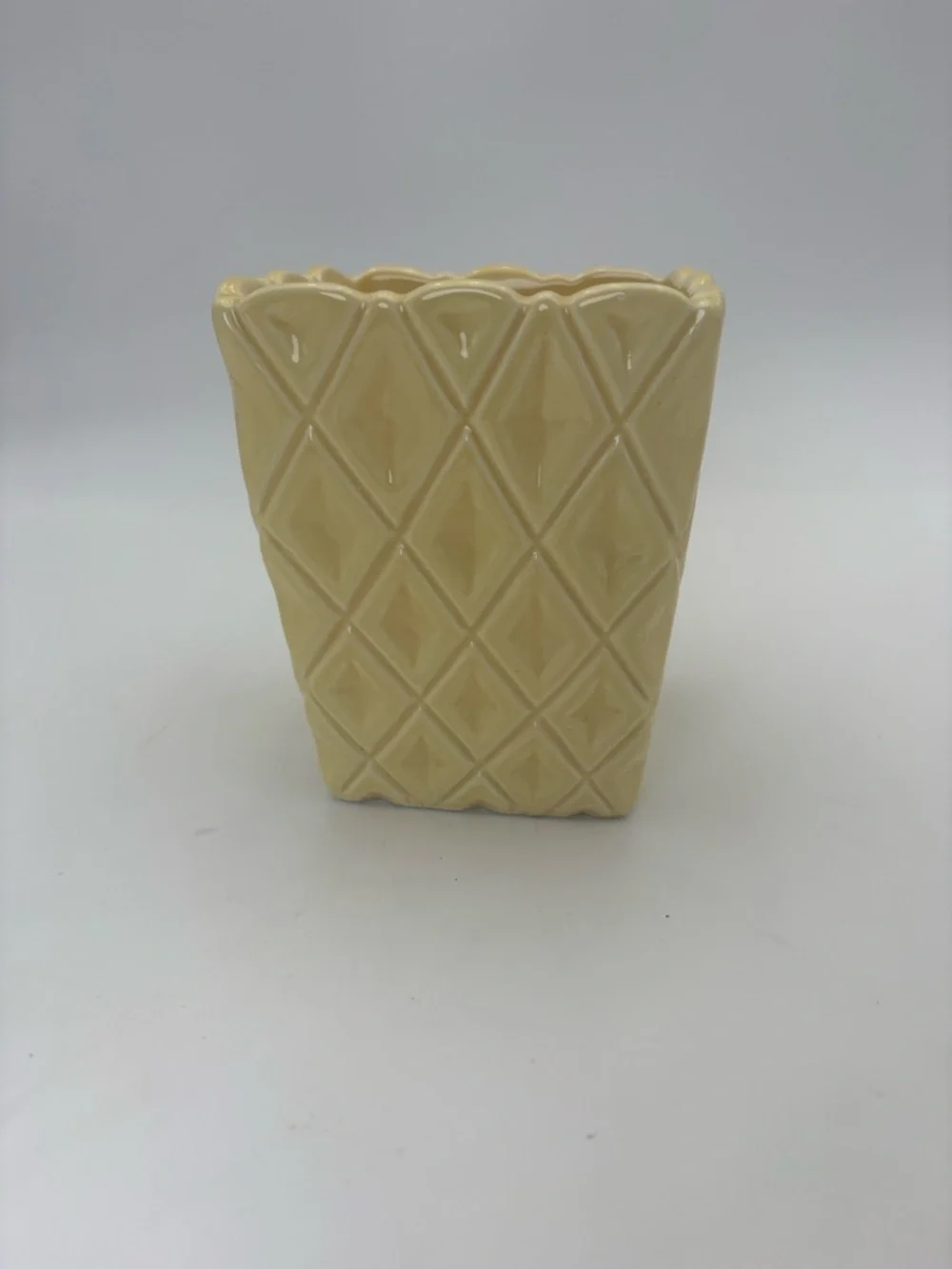 Vintage Textured Ceramic Planter in Yellow - Perfect for Spring and Summer